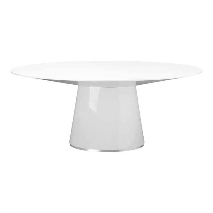 Olivia Oval Dining Table in White